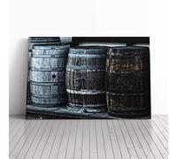 Big Box Art Canvas Print Wall Art Distillery Barrel Beer Keg (2) | Mounted and Stretched Box Frame Picture | Home Decor for Kitchen, Living Room, Bedroom, Hallway, Multi-Colour, 30x20 Inch