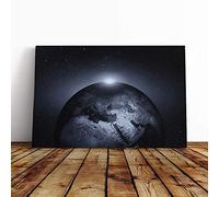 Big Box Art Canvas Print Wall Art Earth from Space (5) | Mounted and Stretched Box Frame Picture | Home Decor for Kitchen, Living, Dining Room, Bedroom, Hallway, Multi-Colour, 24x16 Inch