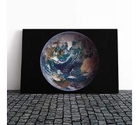 Big Box Art Canvas Print Wall Art Earth from Space (6) | Mounted and Stretched Box Frame Picture | Home Decor for Kitchen, Living, Dining Room, Bedroom, Hallway, Multi-Colour, 24x16 Inch