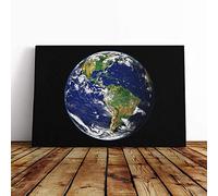 Big Box Art Canvas Print Wall Art Earth from Space (8) | Mounted and Stretched Box Frame Picture | Home Decor for Kitchen, Living, Dining Room, Bedroom, Hallway, Multi-Colour, 30x20 Inch