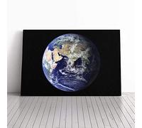 Big Box Art Canvas Print Wall Art Earth from Space (9) | Mounted and Stretched Box Frame Picture | Home Decor for Kitchen, Living, Dining Room, Bedroom, Hallway, Multi-Colour, 20x14 Inch