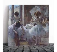 Big Box Art Canvas Print Wall Art Edgar Degas Dancers Preparing No.1 | Mounted & Stretched Box Frame Picture | Home Decor for Kitchen, Living Room, Bedroom, Hallway, Multi-Colour, 14x14 Inch