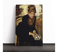 Big Box Art Canvas Print Wall Art Edgar Degas Miss Cassatt | Mounted and Stretched Box Frame Picture | Home Decor for Kitchen, Living, Dining Room, Bedroom, Hallway, Multi-Colour, 24x16 Inch