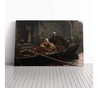 Big Box Art Canvas Print Wall Art Edmund Leighton in Time of Peril | Mounted and Stretched Box Frame Picture | Home Decor for Kitchen, Living Room, Bedroom, Hallway, Multi-Colour, 24x16 Inch