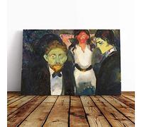Big Box Art Canvas Print Wall Art Edvard Munch Jealousy | Mounted and Stretched Box Frame Picture | Home Decor for Kitchen, Living, Dining Room, Bedroom, Hallway, Multi-Colour, 30x20 Inch
