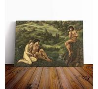 Big Box Art Canvas Print Wall Art Edward Burne-Jones The Garden of Pan | Mounted & Stretched Box Frame Picture | Home Decor for Kitchen, Living Room, Bedroom, Hallway, Multi-Colour, 24x16 Inch