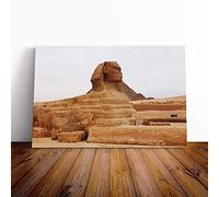 Big Box Art Canvas Print Wall Art Egypt Sphynx Pyramid | Mounted and Stretched Box Frame Picture | Home Decor for Kitchen, Living, Dining Room, Bedroom, Hallway, Multi-Colour, 20x14 Inch