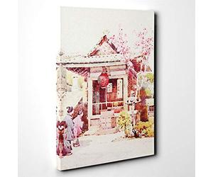 Big Box Art Canvas Print Wall Art Ella Du Cane Japanese Oriental A Buddhist Shrine | Mounted & Stretched Box Frame Picture | Home Decor for Kitchen, Living Room, Bedroom, Multi-Colour, 20x14 Inch