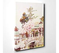 Big Box Art Canvas Print Wall Art Ella Du Cane Japanese Oriental A Shrine at Kyomidzu | Mounted & Stretched Box Frame Picture | Home Decor for Kitchen, Living Room, Bedroom, Multi-Colour, 24x16 Inch
