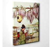 Big Box Art Canvas Print Wall Art Ella Du Cane Japanese Oriental Tea-House | Mounted & Stretched Box Frame Picture | Home Decor for Kitchen, Living Room, Bedroom, Hallway, Multi-Colour, 20x14 Inch