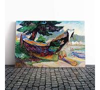 Big Box Art Canvas Print Wall Art Emily Carr Indian War Canoe | Mounted and Stretched Box Frame Picture | Home Decor for Kitchen, Living, Dining Room, Bedroom, Hallway, Multi-Colour, 24x16 Inch