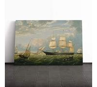 Big Box Art Canvas Print Wall Art Fitz Hugh Lane | Mounted and Stretched Box Frame Picture | Home Decor for Kitchen, Living, Dining Room, Bedroom, Hallway, Multi-Colour, 20x14 Inch