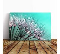Big Box Art Canvas Print Wall Art Flower Dandelion Seeds (5) | Mounted and Stretched Box Frame Picture | Home Decor for Kitchen, Living, Dining Room, Bedroom, Hallway, Multi-Colour, 20x14 Inch