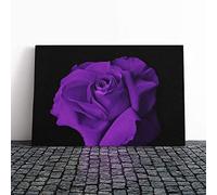 Big Box Art Canvas Print Wall Art Flower Purple Rose (6) | Mounted and Stretched Box Frame Picture | Home Decor for Kitchen, Living, Dining Room, Bedroom, Hallway, Multi-Colour, 30x20 Inch