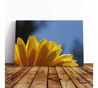 Big Box Art Canvas Print Wall Art Flower Yellow Daisy | Mounted and Stretched Box Frame Picture | Home Decor for Kitchen, Living, Dining Room, Bedroom, Hallway, Multi-Colour, 20x14 Inch