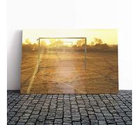 Big Box Art Canvas Print Wall Art Football Pitch Goals | Mounted and Stretched Box Frame Picture | Home Decor for Kitchen, Living, Dining Room, Bedroom, Hallway, Multi-Colour, 30x20 Inch