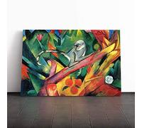 Big Box Art Canvas Print Wall Art Franz Marc Monkey | Mounted and Stretched Box Frame Picture | Home Decor for Kitchen, Living, Dining Room, Bedroom, Hallway, Multi-Colour, 24x16 Inch
