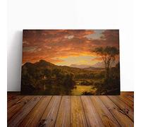 Big Box Art Canvas Print Wall Art Frederic Edwin Church A Country Mounted & Stretched Box Frame Picture | Home Decor for Kitchen, Living Room, Bedroom, Hallway, Multi-Colour, 30x20 Inch