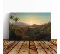 Big Box Art Canvas Print Wall Art Frederic Edwin Church American Pichincha | Mounted & Stretched Box Frame Picture | Home Decor for Kitchen, Living Room, Bedroom, Hallway, Multi-Colour, 30x20 Inch