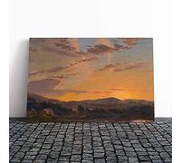 Big Box Art Canvas Print Wall Art Frederic Edwin Church Maine Sunset | Mounted & Stretched Box Frame Picture | Home Decor for Kitchen, Living Room, Bedroom, Hallway, Multi-Colour, 20x14 Inch