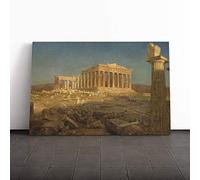 Big Box Art Canvas Print Wall Art Frederic Edwin Church Parthenon | Mounted and Stretched Box Frame Picture | Home Decor for Kitchen, Living Room, Bedroom, Hallway, Multi-Colour, 24x16 Inch