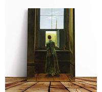 Big Box Art Canvas Print Wall Art Friedrich Caspar David Woman at a Window | Mounted & Stretched Box Frame Picture | Home Decor for Kitchen, Living Room, Bedroom, Hallway, Multi-Colour, 30x20 Inch