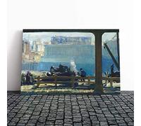 Big Box Art Canvas Print Wall Art George Bellows Blue Morning | Mounted and Stretched Box Frame Picture | Home Decor for Kitchen, Living, Dining Room, Bedroom, Hallway, Multi-Colour, 24x16 Inch