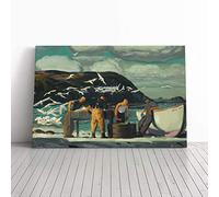 Big Box Art Canvas Print Wall Art George Bellows Cleaning Fish | Mounted and Stretched Box Frame Picture | Home Decor for Kitchen, Living, Dining Room, Bedroom, Hallway, Multi-Colour, 20x14 Inch