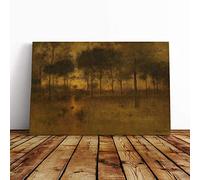 Big Box Art Canvas Print Wall Art George Innes Heron | Mounted & Stretched Box Frame Picture | Home Decor for Kitchen, Living Room, Bedroom, Hallway, Multi-Colour, 24x16 Inch