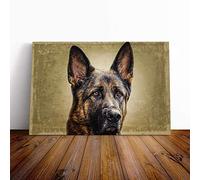 Big Box Art Canvas Print Wall Art German Shepherd Alsation Dog | Mounted and Stretched Box Frame Picture | Home Decor for Kitchen, Living, Dining Room, Bedroom, Hallway, Multi-Colour, 24x16 Inch