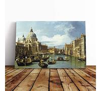 Big Box Art Canvas Print Wall Art Giovanni Canaletto Entrance to The Grand Canal | Mounted & Stretched Box Frame Picture | Home Decor for Kitchen, Living Room, Bedroom, Multi-Colour, 20x14 Inch