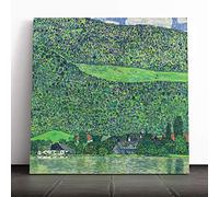 Big Box Art Canvas Print Wall Art Gustav Klimt Lake Attersee 2 | Mounted and Stretched Box Frame Picture | Home Decor for Kitchen, Living, Dining Room, Bedroom, Hallway, Muli-Colour, 20x20 Inch
