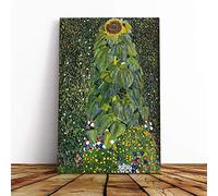 Big Box Art Canvas Print Wall Art Gustav Klimt The Sunflower | Mounted and Stretched Box Frame Picture | Home Decor for Kitchen, Living, Dining Room, Bedroom, Hallway, Multi-Colour, 30x20 Inch