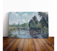 Big Box Art Canvas Print Wall Art Gustave Loiseau River Landscape | Mounted and Stretched Box Frame Picture | Home Decor for Kitchen, Living Room, Bedroom, Hallway, Multi-Colour, 20x14 Inch