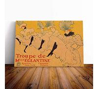 Big Box Art Canvas Print Wall Art Henri de Toulouse-Lautrec Kicking it Up | Mounted & Stretched Framed Picture | Home Decor for Kitchen, Living Room, Bedroom, Hallway, Multi-Colour, 24x16 Inch