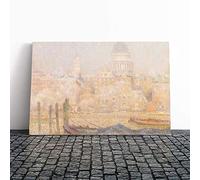 Big Box Art Canvas Print Wall Art Henri Le Sidaner St Pauls Cathedral | Mounted & Stretched Box Frame Picture | Home Decor for Kitchen, Living Room, Bedroom, Hallway, Multi-Colour, 20x14 Inch