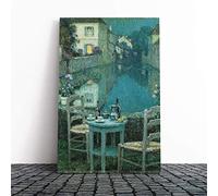 Big Box Art Canvas Print Wall Art Henri Le Sidaner Table for Two | Mounted and Stretched Box Frame Picture | Home Decor for Kitchen, Living Room, Bedroom, Hallway, Multi-Colour, 20x14 Inch