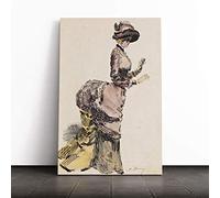 Big Box Art Canvas Print Wall Art Henry Somm Lady in Fine Dress | Mounted and Stretched Box Frame Picture | Home Decor for Kitchen, Living, Dining Room, Bedroom, Hallway, Multi-Colour, 30x20 Inch