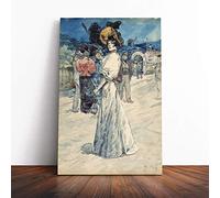 Big Box Art Canvas Print Wall Art Henry Somm Outside The Moulin Galette | Mounted & Stretched Box Frame Picture | Home Decor for Kitchen, Living Room, Bedroom, Hallway, Multi-Colour, 24x16 Inch