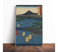 Big Box Art Canvas Print Wall Art Hiroshige Japanese Oriental Mogami River | Mounted & Stretched Box Frame Picture | Home Decor for Kitchen, Living Room, Bedroom, Hallway, Multi-Colour, 30x20 Inch