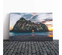 Big Box Art Canvas Print Wall Art Island Beach Landscape | Mounted and Stretched Box Frame Picture | Home Decor for Kitchen, Living, Dining Room, Bedroom, Hallway, Multi-Colour, 24x16 Inch