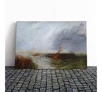 Big Box Art Canvas Print Wall Art J.M.W (Joseph Mallord William Turner) Seascape | Mounted Stretched Box Frame Picture | Home Decor for Kitchen, Living Room, Bedroom, Multi-Colour, 20x14 Inch