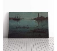 Big Box Art Canvas Print Wall Art James McNeill Whistler The Lagoon Venice | Mounted & Stretched Box Frame Picture | Home Decor for Kitchen, Living Room, Bedroom, Hallway, Multi-Colour, 30x20 Inch