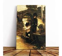 Big Box Art Canvas Print Wall Art James Tissot by The Thames at Richmond | Mounted & Stretched Box Frame Picture | Home Decor for Kitchen, Living Room, Bedroom, Hallway, Multi-Colour, 20x14 Inch
