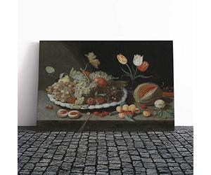 Big Box Art Canvas Print Wall Art Jan Van Kessel Still Life Fruit | Mounted and Stretched Box Frame Picture | Home Decor for Kitchen, Living Room, Bedroom, Hallway, Multi-Colour, 24x16 Inch