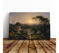 Big Box Art Canvas Print Wall Art Jasper Francis Cropsey Summer, Lake Ontario | Mounted & Stretched Box Frame Picture | Home Decor for Kitchen, Living Room, Bedroom, Hallway, Multi-Colour, 30x20 Inch