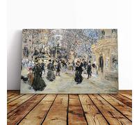 Big Box Art Canvas Print Wall Art Jean-Francois Raffaelli The Boulevard | Mounted & Stretched Box Frame Picture | Home Decor for Kitchen, Living Room, Bedroom, Hallway, Multi-Colour, 30x20 Inch