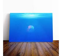 Big Box Art Canvas Print Wall Art Jellyfish (5) | Mounted and Stretched Box Frame Picture | Home Decor for Kitchen, Living, Dining Room, Bedroom, Hallway, Multi-Colour, 30x20 Inch