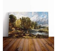 Big Box Art Canvas Print Wall Art John Constable Stratford Mill | Mounted and Stretched Box Frame Picture | Home Decor for Kitchen, Living, Dining Room, Bedroom, Hallway, Multi-Colour, 20x14 Inch