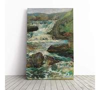 Big Box Art Canvas Print Wall Art John Henry Twachtman Waterfall 2 | Mounted and Stretched Box Frame Picture | Home Decor for Kitchen, Living Room, Bedroom, Hallway, Multi-Colour, 20x14 Inch